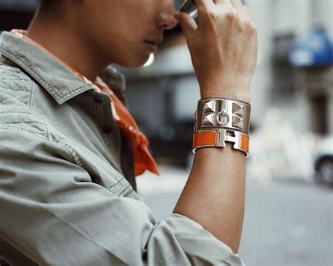 hermes orange bracelet men